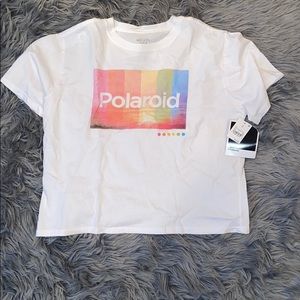 white polaroid t-shirt